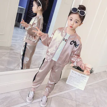 

Children's Garment Spring 18 Girl Korean Baseball Serve Suit Children In Will Long Sleeve Twinset New Pattern Tide