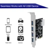 Kebidumei – Carte d'extension PCI-e 1x avec 4 ports USB 3.0, hub, adaptateur ► Photo 1/6