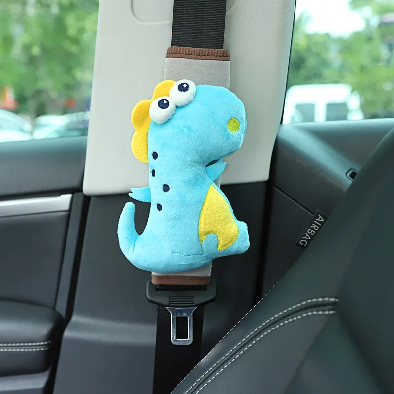 1 шт. мультяшный автомобильный ремень безопасности плечевые накладки Накладка для ремня безопасности автомобиля для детей PP Хлопок авто подушка Защитная подкладка - Название цвета: Mini Dinosaur