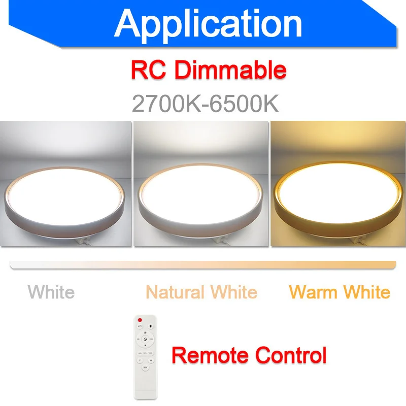  Ultra Thin ceiling lights AC 220V 240V 24W 36W 48W LED Ceiling Light Color shell Remote Control Pan - 32995063643