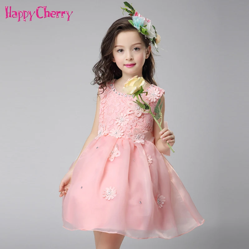 

Summer Teenage Girls Flower Dresses for Wedding Party Princess Dress Children Graduation Ball Gown 5-16Y Girl Bridesmaid Clothes