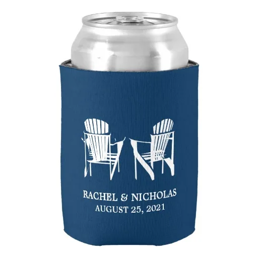 Beach Chairs Dark Blue Pattern Of Wedding Can Cooler Baby Shower Beach Chairs Dark Blue Pattern Of Wedding Can Cooler Baby Shower Bridal Birthday Party Supplies Favors Beverage Insulator In Wine Coolers Chillers
