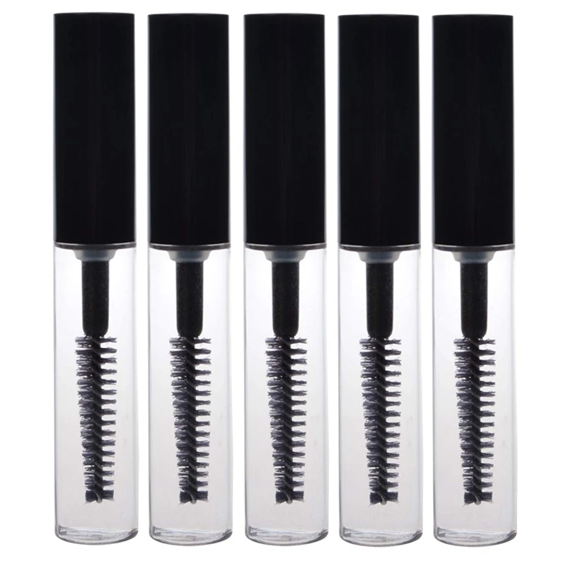 

1 Set 5 Pcs Reusable Empty Bottle Tube Container For Eyelash Growth Oil Mascara Tube With Brush For Home And Travel Diy Tube