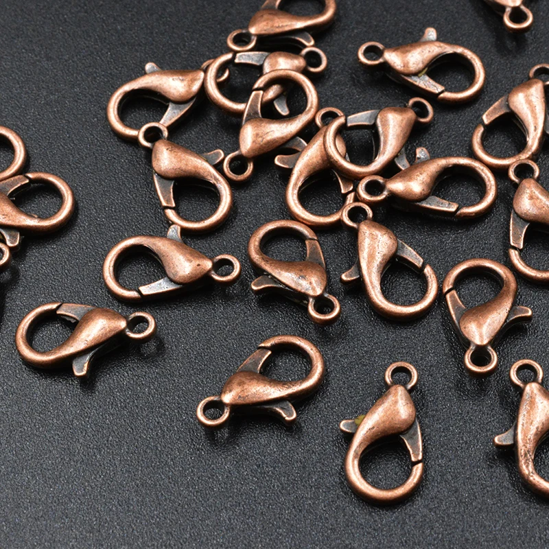 

FLTMRH 10mm Lobster Swivel Clasp For Key Ring Necklace Chain Gold Bronze Silver Color Alloy Lobster Clasp Hook Wholesale