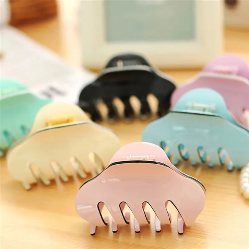 Women Hair Clip Large Size Acrylic Hairpins Solid Color Women Hair Crab Hair Claws Women Make UP Washing Tool Hair Accessories