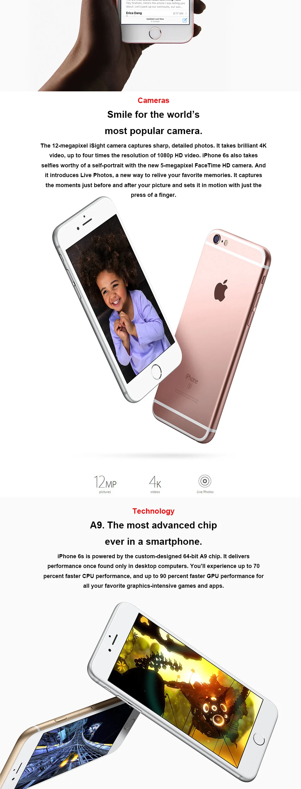 cellphone iphone Original Apple iPhone 6S Mobile phone Dual Core 2GB RAM 16/64/128GB ROM 4.7" 12.0MP Camera 4K Video iOS 4G LTE Used cellphone latest apple cellphone