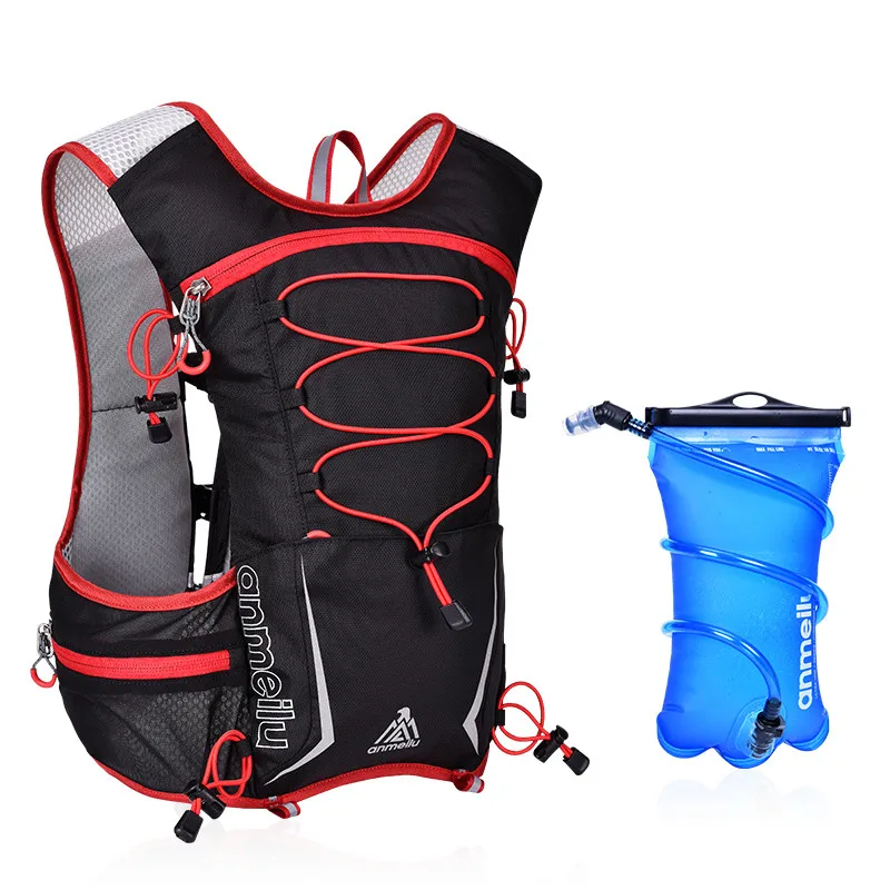 Anmeilu 5L уличная спортивная сумка для бега 5,5 дюймов чехол для телефона нейлоновый походный велосипедный рюкзак гидратационный жилет набор аксессуаров для бега - Цвет: Red with Water Bag