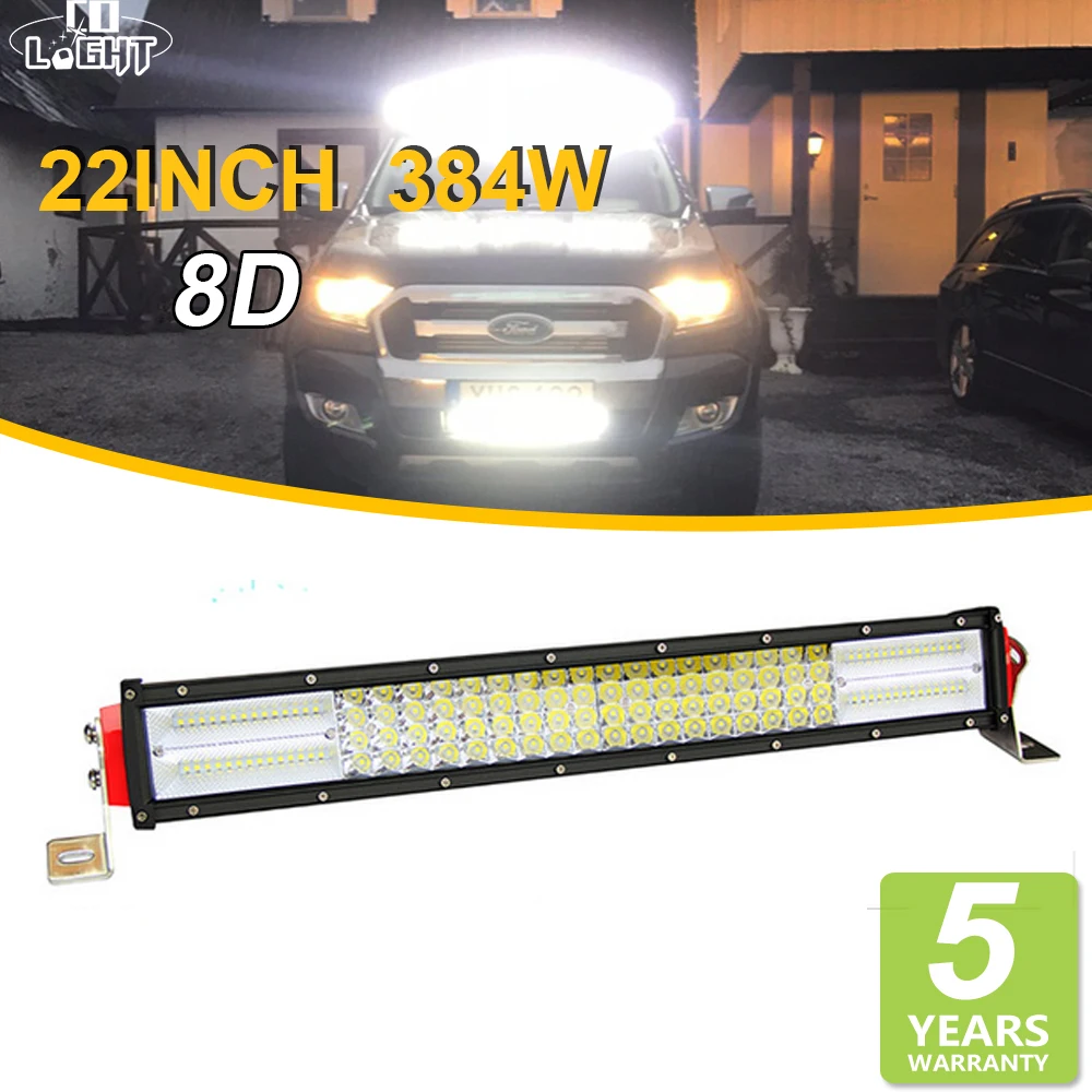 

CO LIGHT 8D LED Work Light Bar 22 Inch 384W 4-Rows Led Bar 12V 24V for Tractor Boat Offroad 4x4 Truck ATV Jeep Niva Driving Lamp