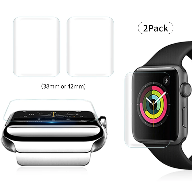 4D/3D изогнутая поверхность ПЭТ мягкая пленка для Apple watch 38 мм 42 Защитная Series i 1/2/3 (не