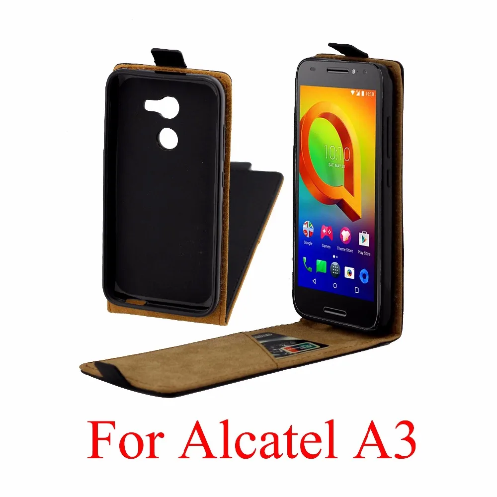 Vintage Flip PU Leather Case For Alcatel A3 5046 5046D 5" Phone Cases