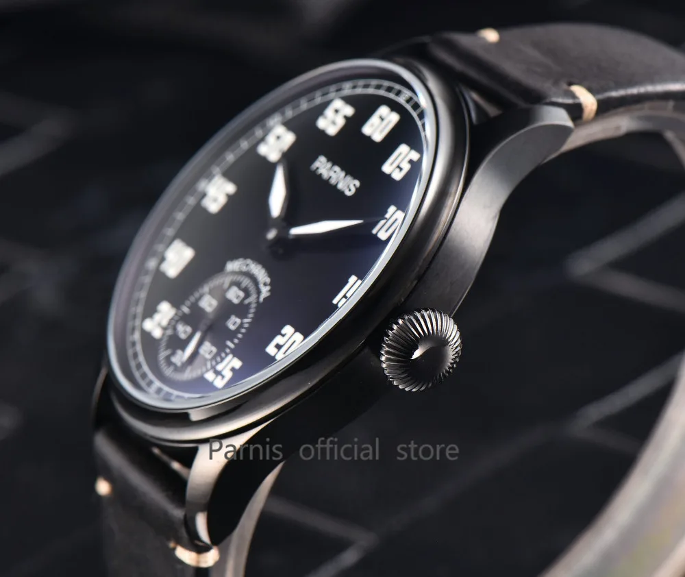Выпуск брендовые ручные механические часы 44 мм Parnis ручной обмотки золотые часы мужские маленькие секунды и часы