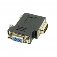 Vertical Flat Left & Right Angled 90 Degree VGA SVGA Male To Female extension Adapter Black