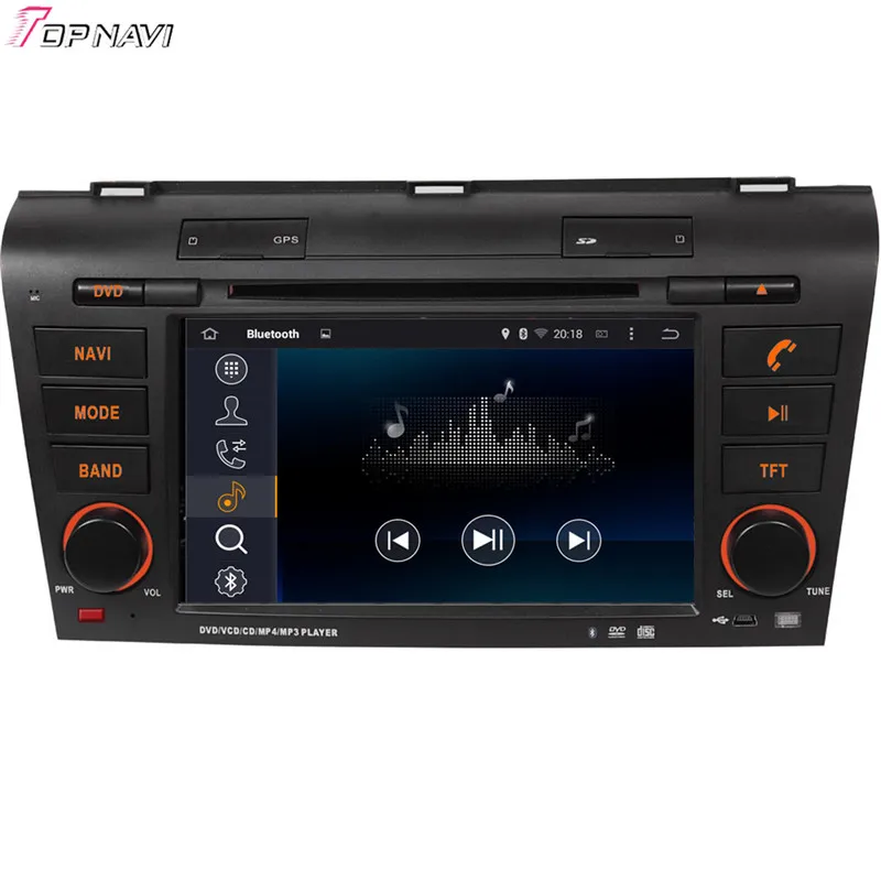 Topnavi 7 ''4 ядра Android 6.0 автомобиль DVD играть на Mazda 3 2004 2005 2006 2007 2008 2009 Авторадио GPS навигация Аудио стерео