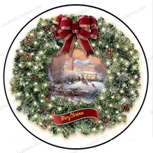 Рождество съедобные Бумага для торта Топпер, 8 ''Веселые Рождество колокол съедобные индивидуальные Еда Бумага для рождественской вечеринки украшения