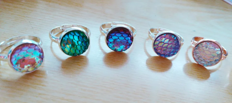 

1piece 12mm Mermaid Scale Ring , mermaid jewelry For Gifts