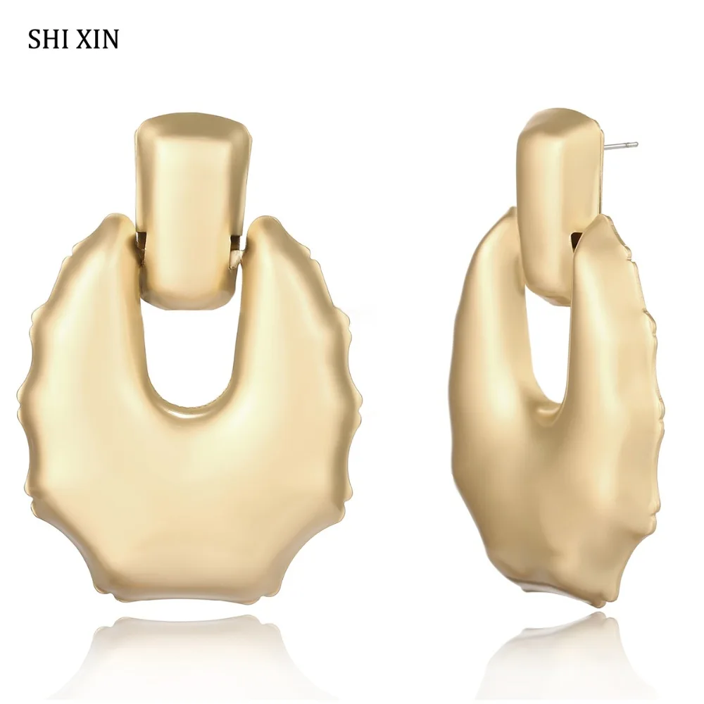 

SHIXIN Boho Big Irregular Geometric Drop Earrings Hanging for Women Modern Luxury Fashion Jewelry Dangle Oorbellen Female Brinco