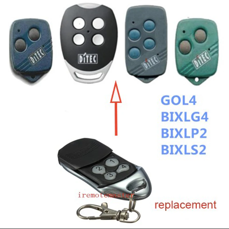 

DITEC 433mhz gate control garage remote DITEC GOL4 / BIXLG4 / BIXLP2 / BIXLS2 remote control transmitter rolling code 433.92mhz