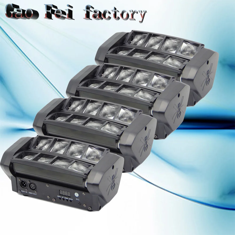 

(2 pieces/lot)Moving Head LED Top Sale DMX Stage Lighting Effect MINI Beam Spider 8x6W RGBW for Party Weeding Disco Bars DJ KTV