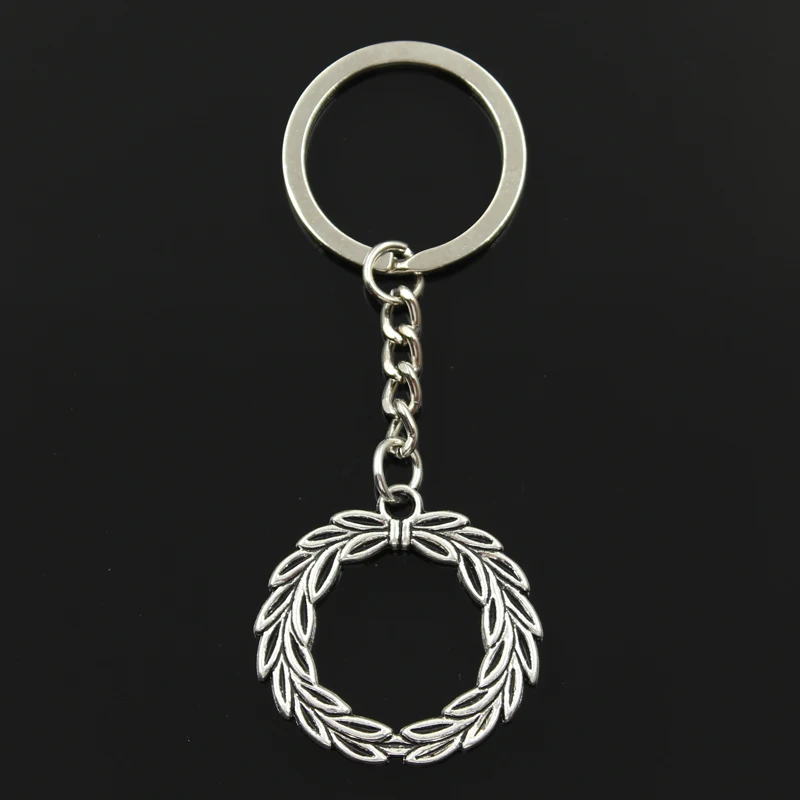 Keychain 36x34mm olive branch laurel wreath Pendants DIY Men Jewelry