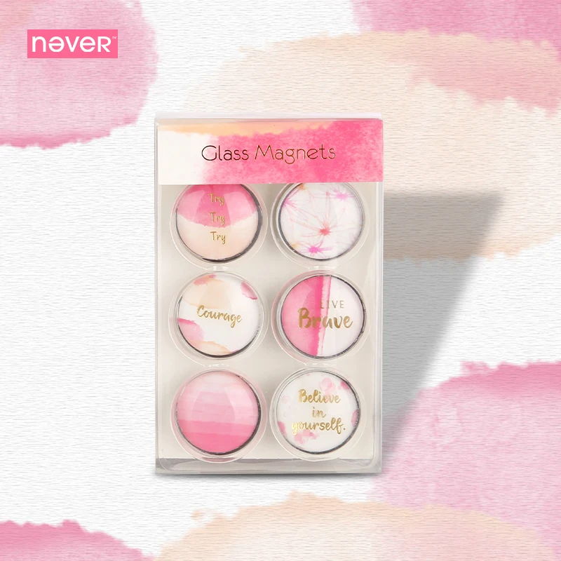 Never watercolor collection clear glass magnets magnetic whiteboard 6 pcs/set office decoration stationery store | Канцтовары для
