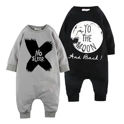 

Toddler Baby Girls Boys Long Sleeve Romper Jumpsuit Lettle No Sleep to the Moon