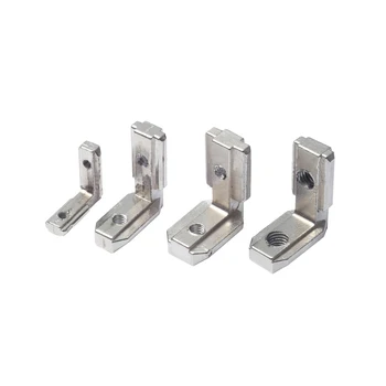

EU L Type right angle bracket T Slot Aluminum Profile Carbon Steel L-Shape Brackets 90 Degree Interior Corner Connector Silver
