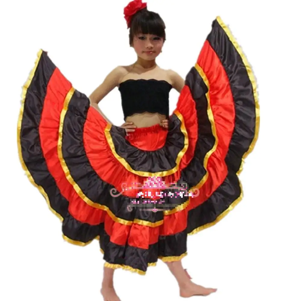 Детский Костюмы для фламенко платье для танцев открытие танцевальный костюм для девочек Костюмы для фламенко Одежда для танцев испанский пасодобль Костюмы для бальных танцев Samba Танцевальный Костюм