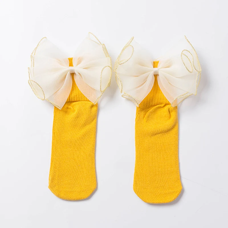 Короткие носки для малышей новые хлопковые носки с бусинами для маленьких девочек носки принцессы 1 пара популярных милых носков с бантами - Цвет: 1