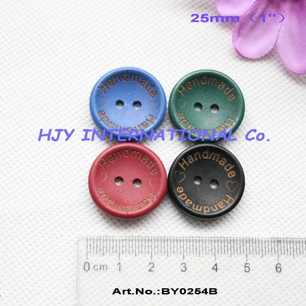 

(10pcs each) 25mm Handmad buttons wooden sew on button black,blue,green,maroon crafts1"-BY0254B