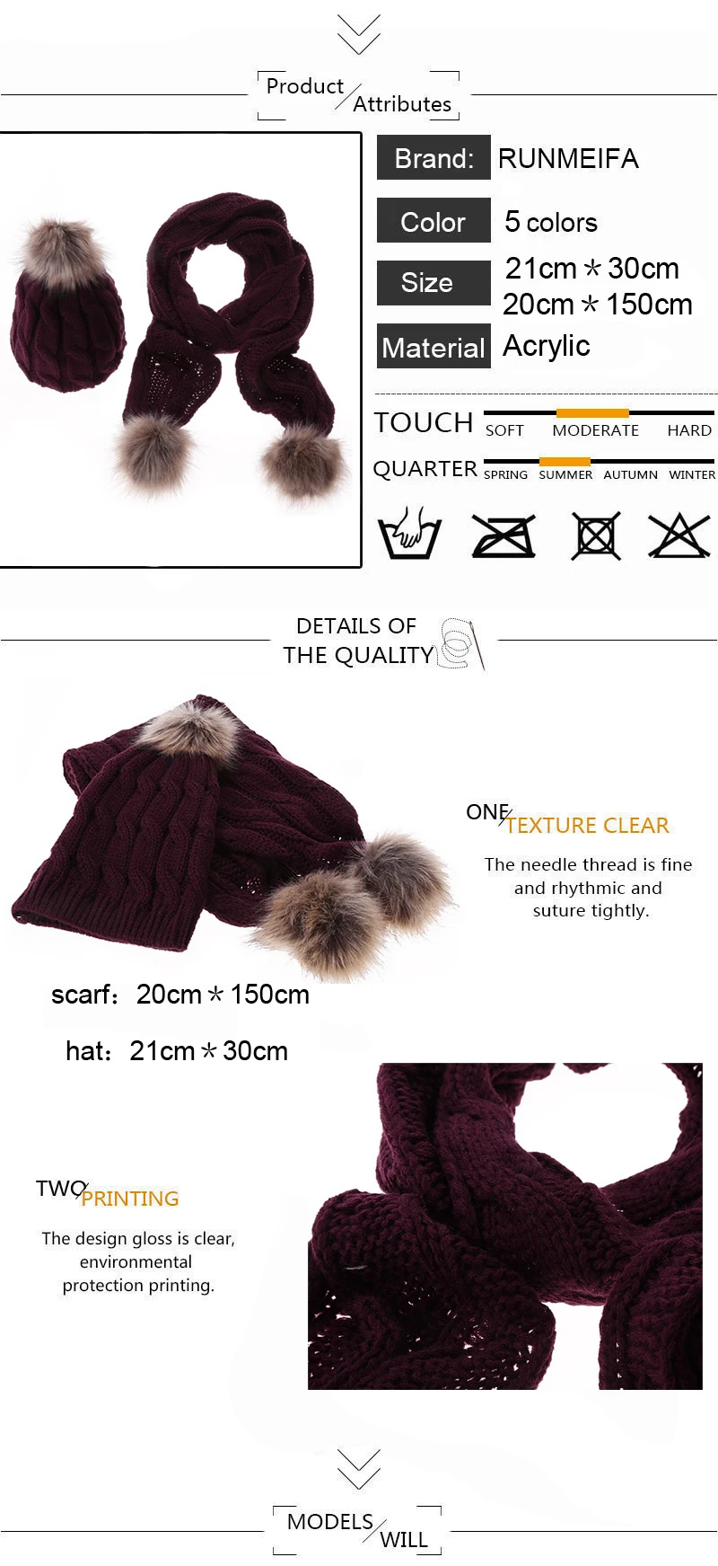 2108 классический модный акриловый Теплый шарф и шапка набор для женщин осень и зима твердый шарф шляпа подарок