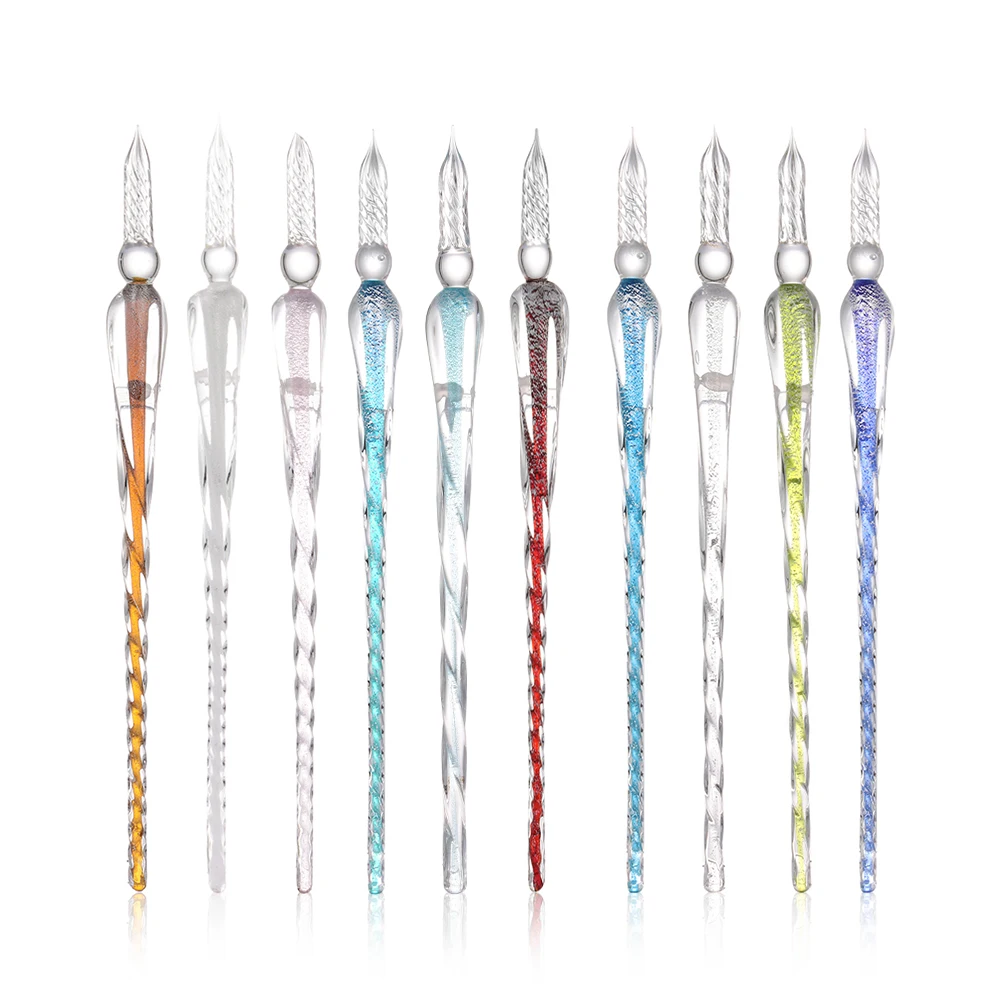 

New Glass Drip Fountain Pen Vintage Glass Dip Dipping Pen Signature Filling Ink Fountain Pens