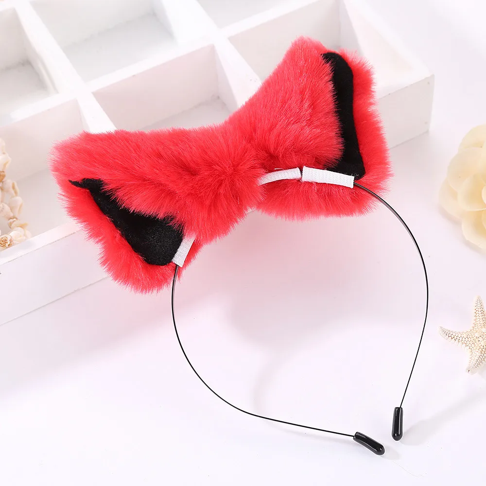 Fox ears Hair Accessories Cute Cat Hairband Women soft Headbands Headband Headwrap Plush Cat Ears Hair Accessories mujer L50