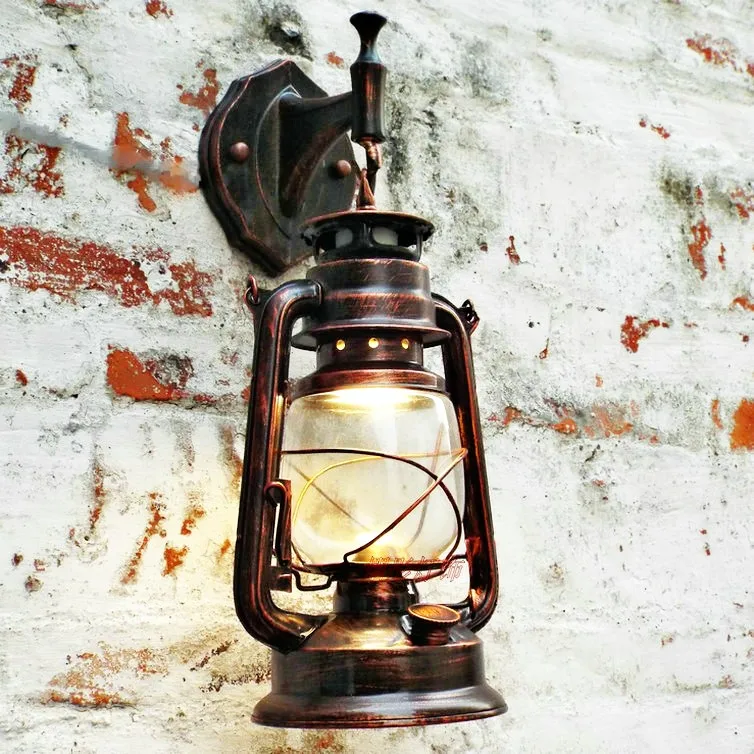 TRANSCTEGO Ретро настенный светильник винтажный стеклянный Европейский керосиновый светильник рядом с баром Кофейня ванная комната Домашний светодиодный светильник s