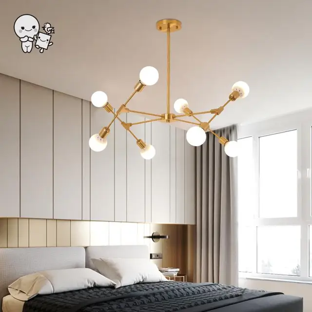 Gold Black Iron Magic Bean DIY Chandelier Light Fixture Scandinavian ... Gold Black Iron Magic Bean DIY Chandelier Light Fixture Scandinavian ...
