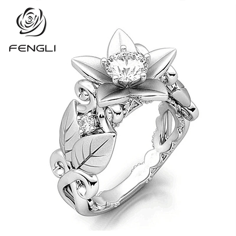 FENGLI серебряный кулон в виде цветка Femme Classic кольцо День рождения красивые женские кольца для девочек Bague Bijoux подарок любовника