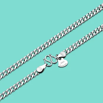 

Handsome men silver jewelry pure 925 silver necklace whip chain design solid silver chain 66cm size Free shipping charm jewelry