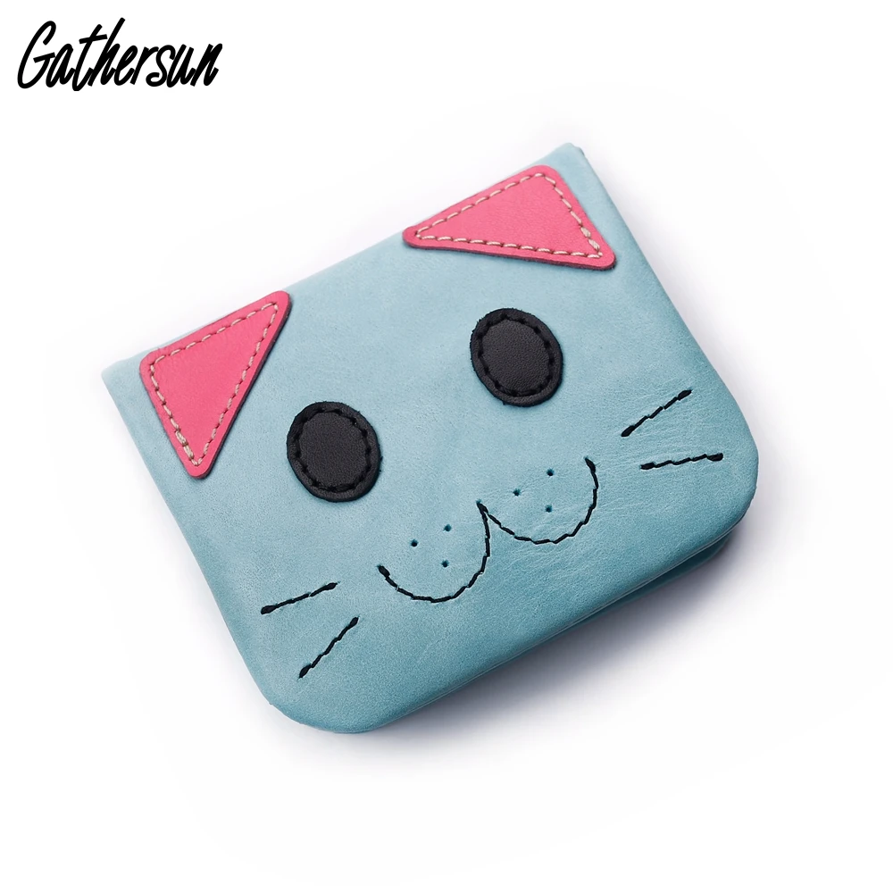 

Women's Wallet Leather for Credit Cards Bi-fold Children's Small Cat Purse Organizer for Women Wallet Girls Cute Coin Purse Cat