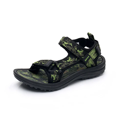 Apakowa/летние спортивные сандалии для маленьких мальчиков; Детские пляжные сандалии для бега; дышащая обувь на плоской подошве для мальчиков - Цвет: green