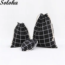 1 комплект, 3 шт./лот, хлопковая Льняная сумка на шнурке, саше, декоративная, свежая, ручная работа, посылка для хранения в дороге