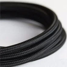 Винтажный 3 ядра черный цвет тканевый провод 3*0,75 мм винтажная текстильная ткань для провода электрического кабеля edison провод в тканевой оплетке