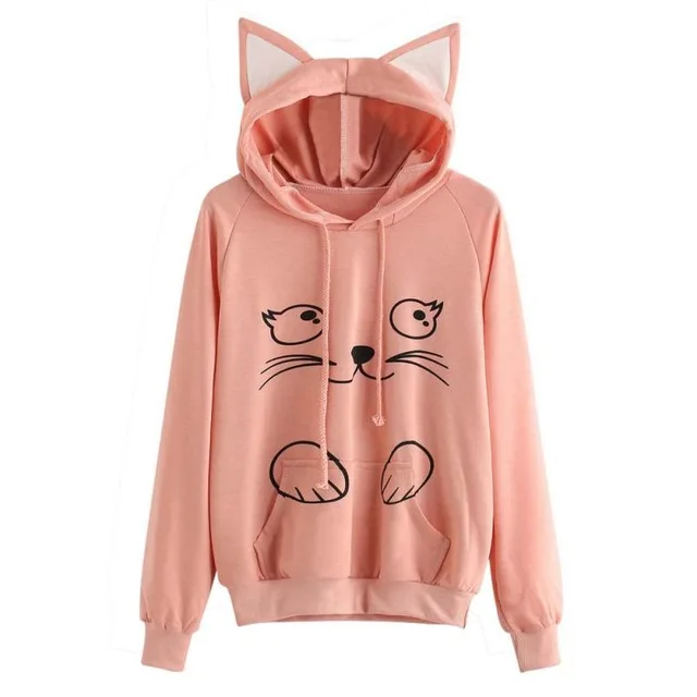 Aliexpress.com : Buy Achiewell Lovely Cats Hoodies Cat Ears Sweatshirt ...