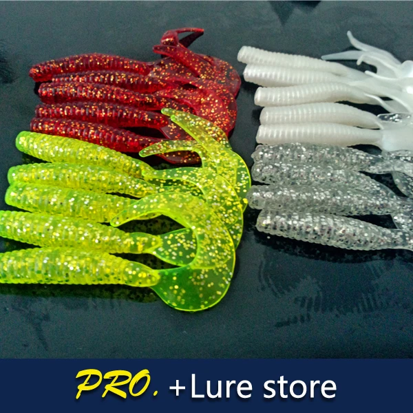 JYJ 50PCS 8cm fishing lure maggot Grub Soft Lure Baits soft Worms mixed  color Fishing Lures - AliExpress