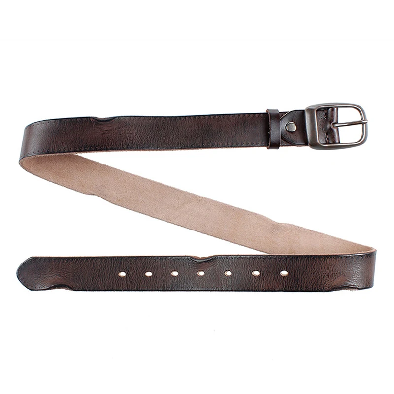 Men's Cowhide Leather Belt Vintage Style #4
