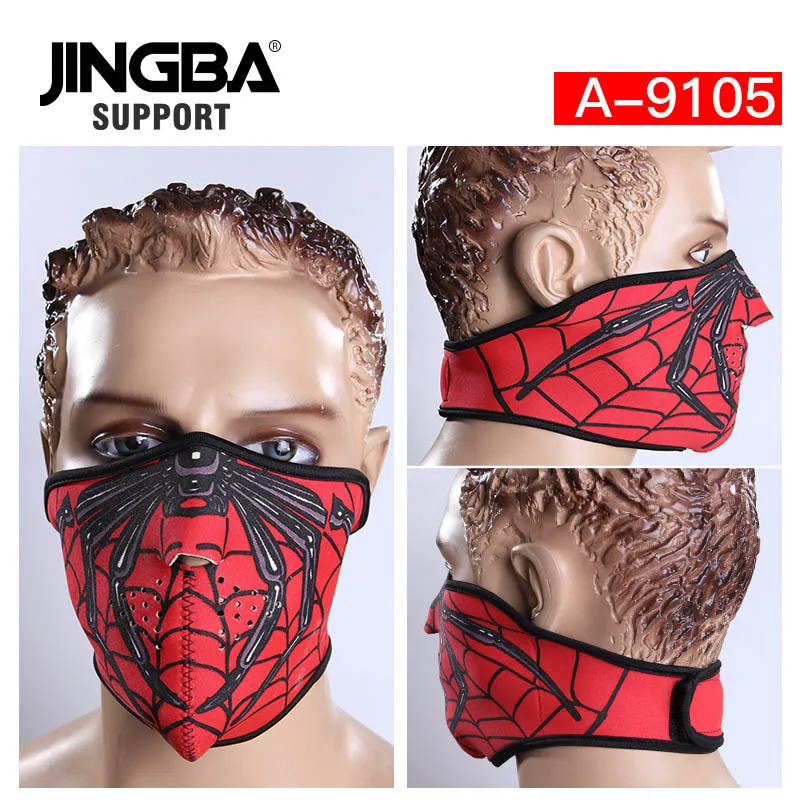 JINGBA SUPPORT Hot Halloween Cool Mask Mens Outdoor Sport Bike Ski Mask Riding Half Face Mask dropshipping Factory wholesal - Цвет: A-9105