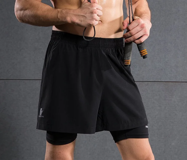 Basketball shorts sports breathable Double layer Running Football men