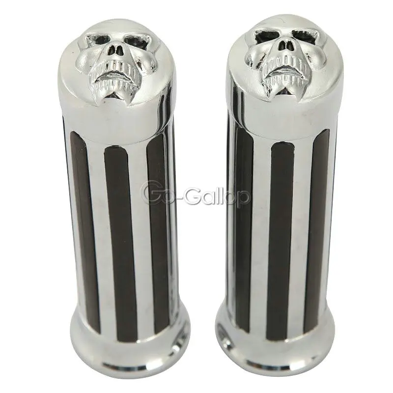 

1" Skull Handlebar Hand Grips For Yamaha V-Star XVS 650 950 1100 Custom Silverado/For Honda VTX 1300 C R S RETRO Shadow VT 1100
