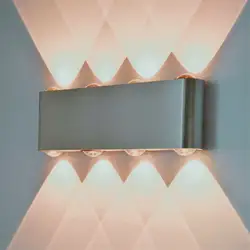 Внутренний светодиодный светильник настенный 8 W матового алюминия бра поверхностного монтажа AC90-265V гостиной украшения дома современный