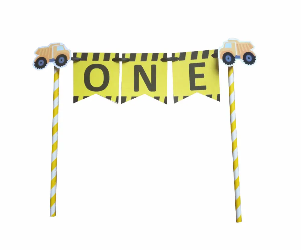 Construction One Cake Topper Number Cake Bunting 1st First