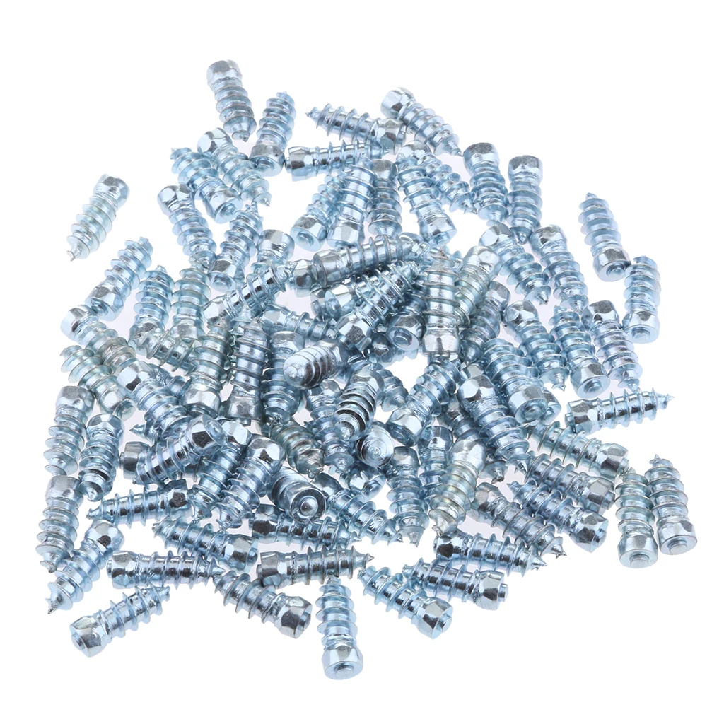 100 Pcs /set 18mm Winter Car Tires Anti Slip Screw Snow Spikes Studs Wheel Tire Snow Spike H18 for Auto Car SUV Truck Motorcycle