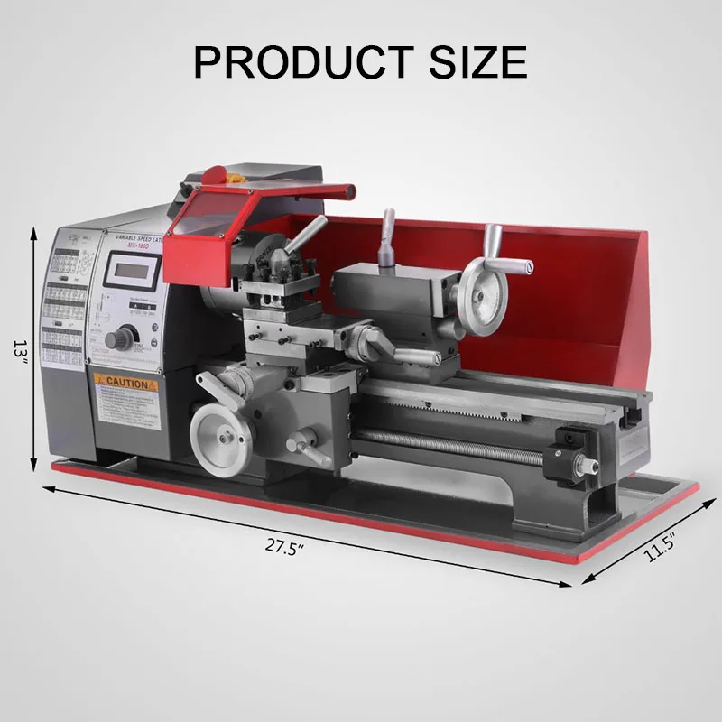 Precision Mini Lathe 600W Variable Spindle Speed Milling Benchtop Wood Metal Lathe 2500 RPM Semi Automatic Metalworking Tool